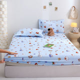 Yuan sheng Home Textiles Fitted Sheet Pure Cotton. Cartoon white bear 152cm/203cm heightened version