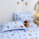 Yuan sheng Home Textiles Fitted Sheet Pure Cotton. Cartoon white bear 152cm/203cm heightened version