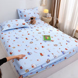 Yuan sheng Home Textiles Fitted Sheet Pure Cotton. Cartoon white bear 193cm/203cm heightened version