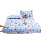 Yuan sheng Home Textiles Fitted Sheet Pure Cotton. Cartoon white bear 193cm/203cm heightened version
