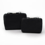 Ai Cheng Space Makeup Bag Travel Storage Hand-held cosmetic bag [black outside and red inside] large size