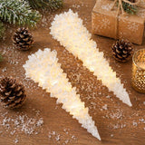 Illuminated Christmas Tree Decoration Mini LED Night Light Resin Desktop Ornament for Holiday Home Decor and Festive Tabletop Ambiance (S)