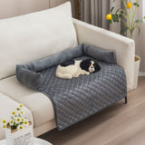 Plush Bolster Pet Bed Mat with Anti-Slip Base and Extended Drop Edge for Sofa and Floor Lounging (Beige, 90*135cm)