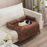 Plush Bolster Pet Bed Mat with Anti-Slip Base and Extended Drop Edge for Sofa and Floor Lounging (Blue, 90*135cm)
