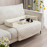 Plush Bolster Pet Bed Mat with Anti-Slip Base and Extended Drop Edge for Sofa and Floor Lounging (DarkGrey, 90*90cm)