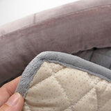 Plush Bolster Pet Bed Mat with Anti-Slip Base and Extended Drop Edge for Sofa and Floor Lounging (Grey Coffee, 75*75cm)