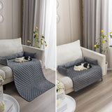 Plush Bolster Pet Bed Mat with Anti-Slip Base and Extended Drop Edge for Sofa and Floor Lounging (Grey Coffee, 90*135cm)