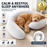 U-Shaped Calming Sleep Pillow for Small Pets Soft Plush Support Cushion for Anxiety Relief Deep Sleep Dogs Cats Home Sofa Bed (Grey & White Mixed)