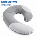 U-Shaped Calming Sleep Pillow for Small Pets Soft Plush Support Cushion for Anxiety Relief Deep Sleep Dogs Cats Home Sofa Bed (Grey & White Mixed)