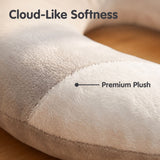 U-Shaped Calming Sleep Pillow for Small Pets Soft Plush Support Cushion for Anxiety Relief Deep Sleep Dogs Cats Home Sofa Bed (Grey & White Mixed)