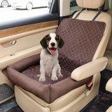 Waterproof Dog Car Seat Bed for Front Passenger Seat, Portable Pet Car Booster Seat with Anti-Slip Base and Soft Bolster, Travel Dog Bed for Small Pets, Machine Washable Pet Seat Protector for Cars (Black)