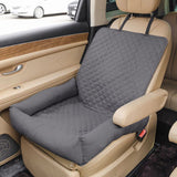 Waterproof Dog Car Seat Bed for Front Passenger Seat, Portable Pet Car Booster Seat with Anti-Slip Base and Soft Bolster, Travel Dog Bed for Small Pets, Machine Washable Pet Seat Protector for Cars (Coffee)