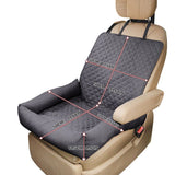 Waterproof Dog Car Seat Bed for Front Passenger Seat, Portable Pet Car Booster Seat with Anti-Slip Base and Soft Bolster, Travel Dog Bed for Small Pets, Machine Washable Pet Seat Protector for Cars (Red)