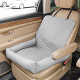 Waterproof Dog Car Seat Bed for Front Passenger Seat, Portable Pet Car Booster Seat with Anti-Slip Base and Soft Bolster, Travel Dog Bed for Small Pets, Machine Washable Pet Seat Protector for Cars (Red)