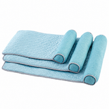 Cooling Pet Mat with Bolster Pillow for Cats and Dogs, Breathable Summer Rest Bed with Anti-Slip Base for Home, Car, Sofa, and Floor Use (Deep Blue, L(80*60cm))