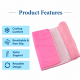 Cooling Pet Mat with Bolster Pillow for Cats and Dogs, Breathable Summer Rest Bed with Anti-Slip Base for Home, Car, Sofa, and Floor Use (Light Blue, L (80*60cm))