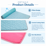 Cooling Pet Mat with Bolster Pillow for Cats and Dogs, Breathable Summer Rest Bed with Anti-Slip Base for Home, Car, Sofa, and Floor Use (Light Blue, L (80*60cm))