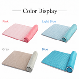 Cooling Pet Mat with Bolster Pillow for Cats and Dogs, Breathable Summer Rest Bed with Anti-Slip Base for Home, Car, Sofa, and Floor Use (Pink, L(80*60cm))