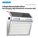 Solar Powered Motion Sensor Wall Light with Dual-Head LED Spotlight, IP65 Waterproof Outdoor Security Lamp for Patio, Doorway, Stairs, and Building Exterior, Auto On/Off at Dusk, 4 Adjustable Lighting Modes, Energy-Efficient and Weather-Resistant (3PCS)