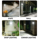 Solar Powered Motion Sensor Wall Light with Dual-Head LED Spotlight, IP65 Waterproof Outdoor Security Lamp for Patio, Doorway, Stairs, and Building Exterior, Auto On/Off at Dusk, 4 Adjustable Lighting Modes, Energy-Efficient and Weather-Resistant (4PCS)