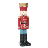 Handmade Resin Nutcracker Soldier Christmas Candle Holder Festive Desktop Decoration for Holiday Home Decor Living Room Bedroom Tabletop Ornament (Red)