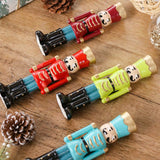 Handmade Resin Nutcracker Soldier Christmas Candle Holder Festive Desktop Decoration for Holiday Home Decor Living Room Bedroom Tabletop Ornament (SkyBlue)