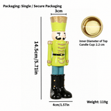 Handmade Resin Nutcracker Soldier Christmas Candle Holder Festive Desktop Decoration for Holiday Home Decor Living Room Bedroom Tabletop Ornament (SkyBlue)
