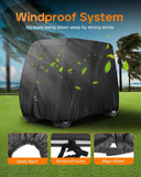 Heavy Duty 420D Oxford Golf Cart Cover with PU Coating, Waterproof Windproof UV-Resistant Storage Protection for 4-Seater and 2+2 Passenger Carts, Includes Storage Bag, Secure Side Zipper Access and Elastic Bottom (112*54*66inch, 210D)