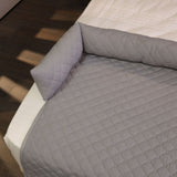 Cooling Quilted Pet Bed Mat with Bolsters for Summer, Soft Rectangular Sofa Cover Pad for Small to Large Dogs and Cats (Khaki, 70*70cm)