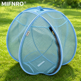 Portable Foldable Pet Playpen Pop Up Mesh Tent for Small Cats Dogs Rabbits Guinea Pigs Indoor Outdoor Travel Use with Zipper Opening and Protective Guard (Black)