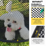 Portable Foldable Pet Playpen Pop Up Mesh Tent for Small Cats Dogs Rabbits Guinea Pigs Indoor Outdoor Travel Use with Zipper Opening and Protective Guard (Blue with Black Trim)