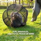 Portable Foldable Pet Playpen Pop Up Mesh Tent for Small Cats Dogs Rabbits Guinea Pigs Indoor Outdoor Travel Use with Zipper Opening and Protective Guard (Orange with Black Trim)
