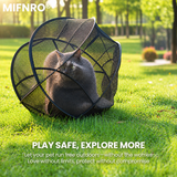 Portable Foldable Pet Playpen Pop Up Mesh Tent for Small Cats Dogs Rabbits Guinea Pigs Indoor Outdoor Travel Use with Zipper Opening and Protective Guard (Orange with Black Trim)