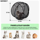 Portable Foldable Pet Playpen Pop Up Mesh Tent for Small Cats Dogs Rabbits Guinea Pigs Indoor Outdoor Travel Use with Zipper Opening and Protective Guard (Pink)