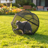 Portable Foldable Pet Playpen Pop Up Mesh Tent for Small Cats Dogs Rabbits Guinea Pigs Indoor Outdoor Travel Use with Zipper Opening and Protective Guard (Pink)