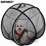 Portable Foldable Pet Playpen Pop Up Mesh Tent for Small Cats Dogs Rabbits Guinea Pigs Indoor Outdoor Travel Use with Zipper Opening and Protective Guard (Pink)