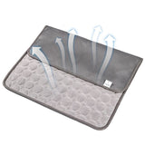 Pet Cooling Mat with Circular Quilted Pattern, Breathable Mesh Fabric and Soothing Gel Layer for Summer Lounging on Sofas, Floors, Crates, Beds, Car Seats and Outdoor Areas (Grey, 2XL)
