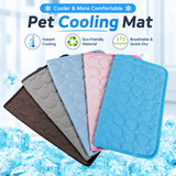Pet Cooling Mat with Circular Quilted Pattern, Breathable Mesh Fabric and Soothing Gel Layer for Summer Lounging on Sofas, Floors, Crates, Beds, Car Seats and Outdoor Areas (Grey, L)