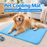 Cooling Pet Mat with Breathable Ice Silk Surface and Thick High-Elastic Foam for Dogs and Cats to Rest on Floors and Sofas During Hot Weather (Blue, S)