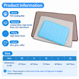Cooling Pet Mat with Breathable Ice Silk Surface and Thick High-Elastic Foam for Dogs and Cats to Rest on Floors and Sofas During Hot Weather (Blue, XS)