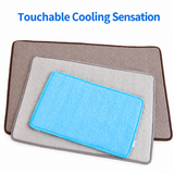 Cooling Pet Mat with Breathable Ice Silk Surface and Thick High-Elastic Foam for Dogs and Cats to Rest on Floors and Sofas During Hot Weather (Blue, XS)