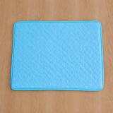 Cooling Pet Mat with Breathable Ice Silk Surface and Thick High-Elastic Foam for Dogs and Cats to Rest on Floors and Sofas During Hot Weather (Blue, XS)