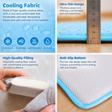 Cooling Pet Mat with Breathable Ice Silk Surface and Thick High-Elastic Foam for Dogs and Cats to Rest on Floors and Sofas During Hot Weather (Grey, M)