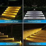 Solar Powered Triangle Step Light with Monocrystalline Silicon Panel, Auto On at Dusk, IP65 Waterproof for Outdoor Stairs, Pathways, Patios, and Garden Steps – Choose Cool White 6000K or Warm Yellow 3000K for Safe Nighttime Illumination (12PCS, Cool White