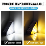 Solar Powered Triangle Step Light with Monocrystalline Silicon Panel, Auto On at Dusk, IP65 Waterproof for Outdoor Stairs, Pathways, Patios, and Garden Steps – Choose Cool White 6000K or Warm Yellow 3000K for Safe Nighttime Illumination (24PCS, Cool White