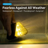 Solar Powered Triangle Step Light with Monocrystalline Silicon Panel, Auto On at Dusk, IP65 Waterproof for Outdoor Stairs, Pathways, Patios, and Garden Steps – Choose Cool White 6000K or Warm Yellow 3000K for Safe Nighttime Illumination (24PCS, Cool White
