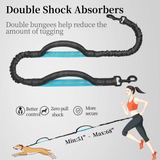 Hands-Free Dog Walking Belt with Bungee Leash and Reflective Waist Pouch Set for Running Jogging and Outdoor Adventures with Dogs (Army Green)