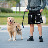 Hands-Free Dog Walking Belt with Bungee Leash and Reflective Waist Pouch Set for Running Jogging and Outdoor Adventures with Dogs (Army Green)