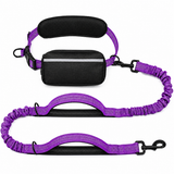 Hands-Free Dog Walking Belt with Bungee Leash and Reflective Waist Pouch Set for Running Jogging and Outdoor Adventures with Dogs (Army Green)