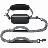 Hands-Free Dog Walking Belt with Bungee Leash and Reflective Waist Pouch Set for Running Jogging and Outdoor Adventures with Dogs (Fluorescent Green)